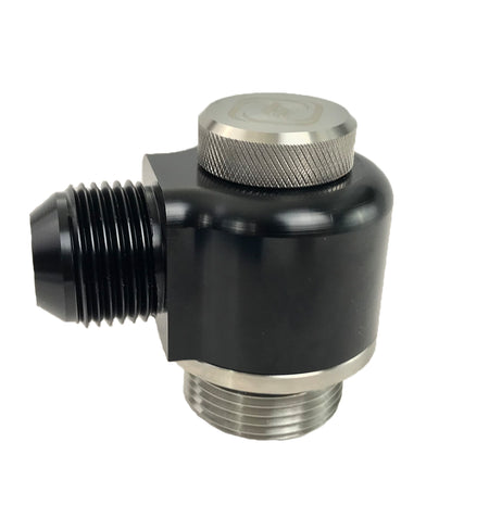 Frankenstein Screw-In 16 AN Male O-Ring Thread Breather - 12 AN Male Evacuation Fitting - Black / Natural