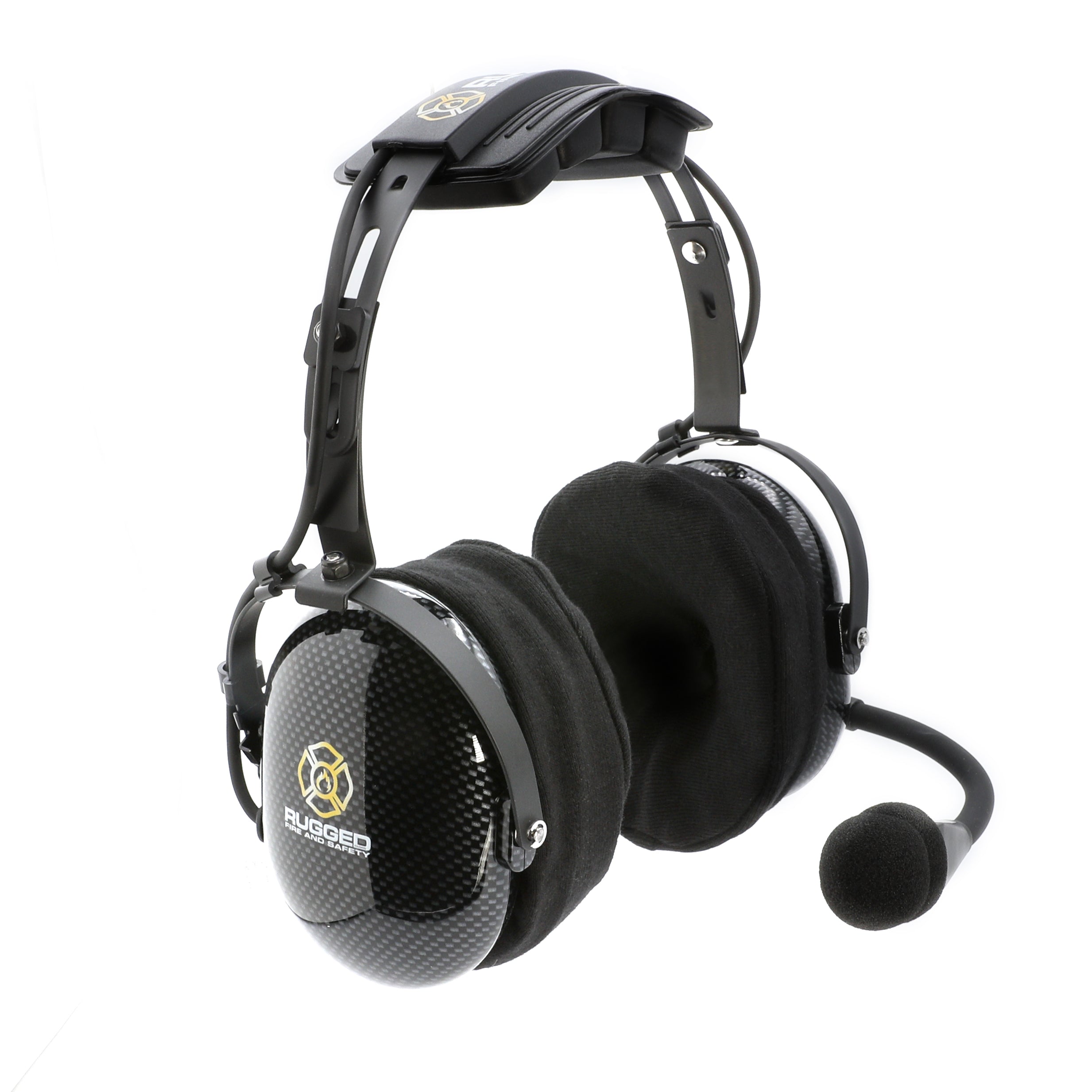 Rugged Radios FHS Over-The-Head Fire Safety Industrial Headset - /w PTT Button / No Cable FHS-22-PTT