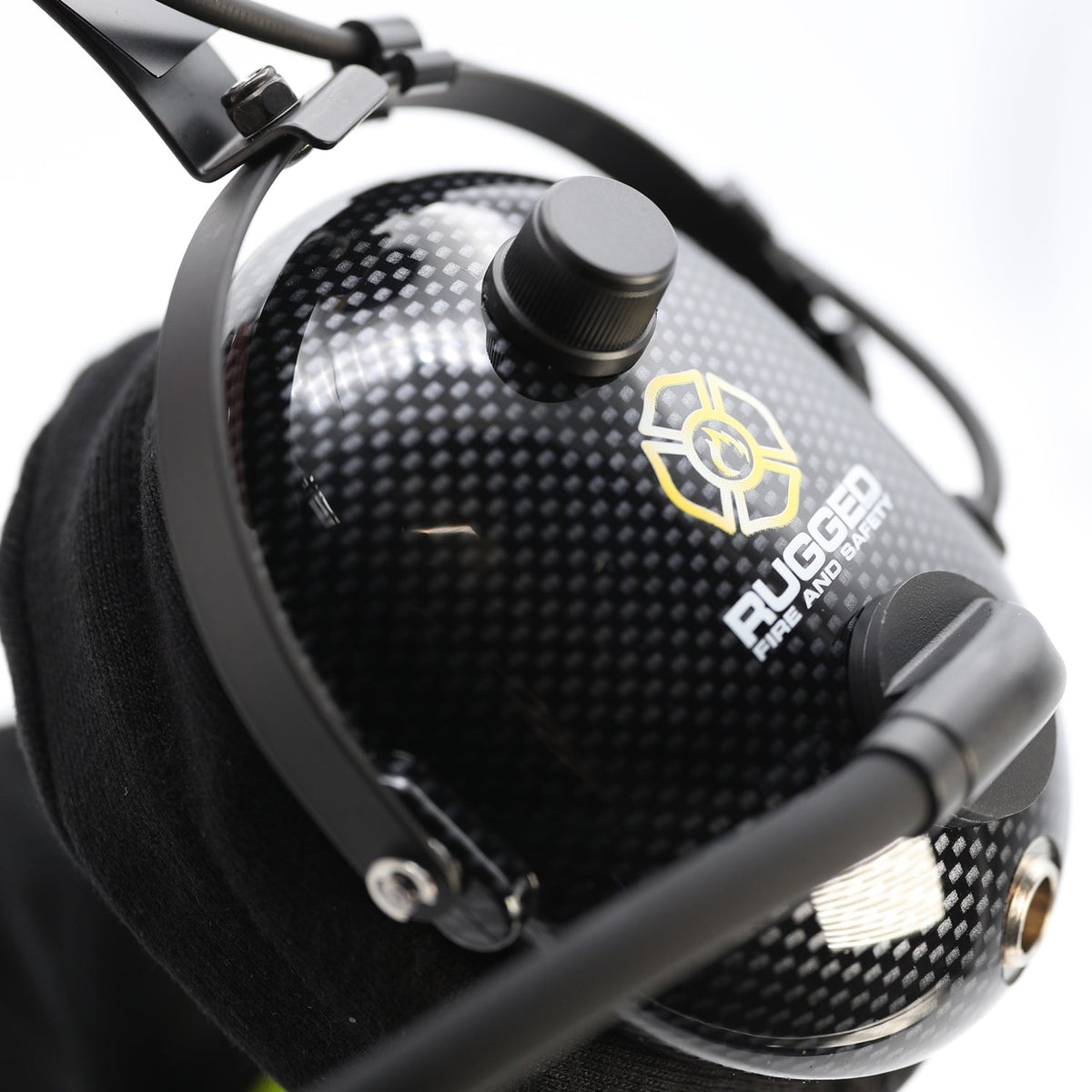 Rugged Radios FHS Over-The-Head Fire Safety Industrial Headset - /w PTT Button / For Rugged Radios / Firecom FHS-22-PTT-FC