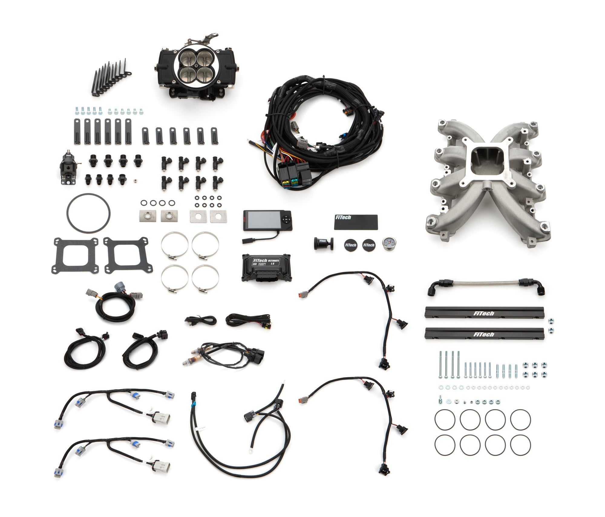 FiTech Retro LS Port 750 HP EFI System w/LS1 Intake - Black - LS1 - GM LS-Series