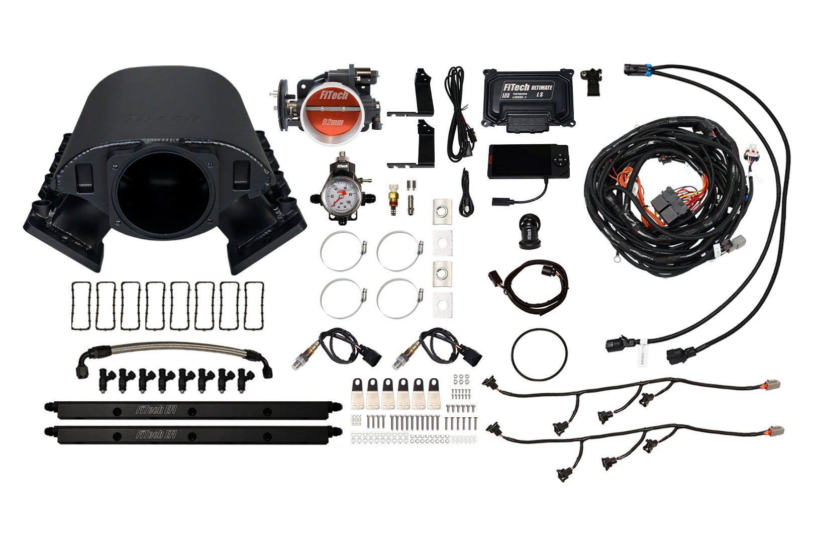 FiTech Ultimate Rebel LS 500HP EFI System w/ Transmission Controller - Black - GM LS-Series