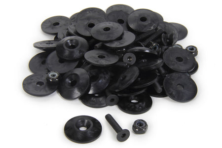 Five Star Wear Strip Installation Kit - Flathead - Countersunk Washers/Nuts - Black (Set of 25)