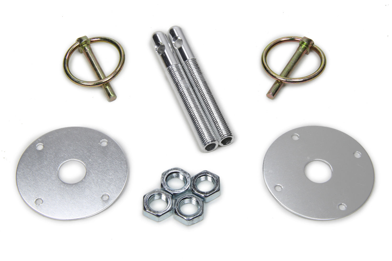 Five Star Hood Pin - 2-1/8" OD Scuff Plates - Torsion Clips - Hardware Included - Aluminum - Clear