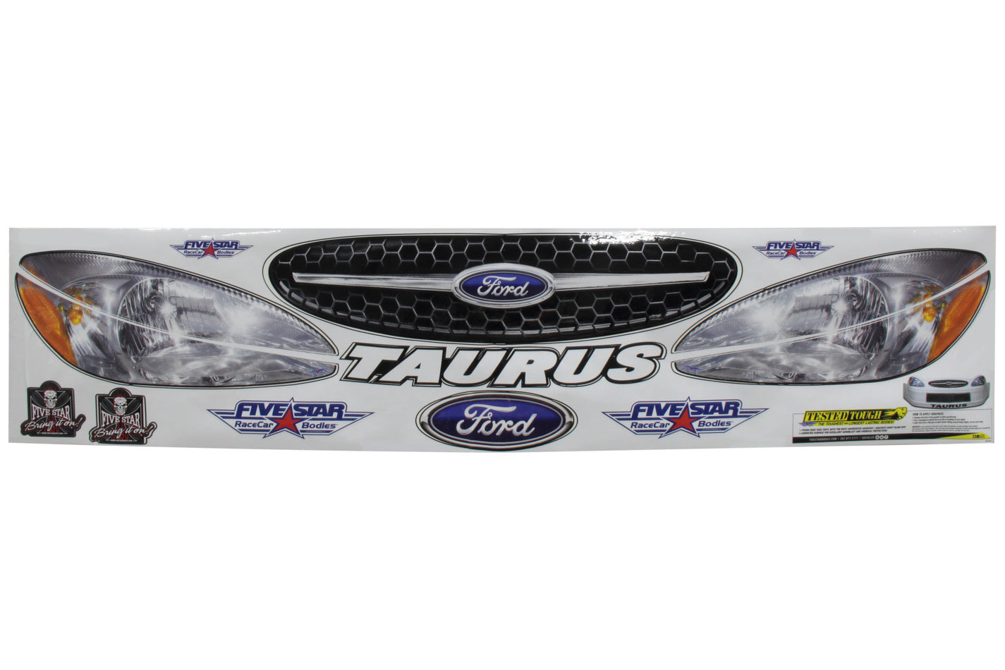 Five Star Race Car Bodies Nose Graphics Laminated Protective Coating - Ford Taurus 2003