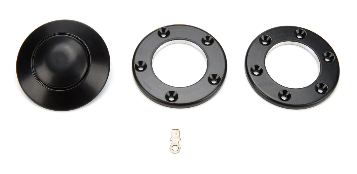Flaming River Horn Button - Black - 5 / 6 Bolt Steering Wheels