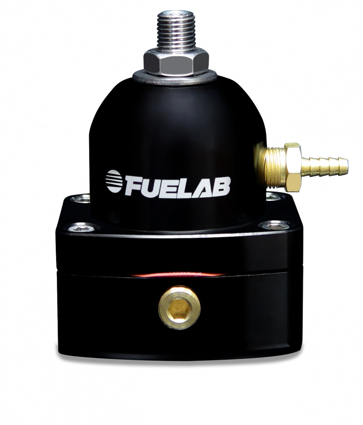 Fuelab In-Line Fuel Pressure Regulator - 25-90 PSI - Two 6 AN Female In / 6 AN Return - Black
