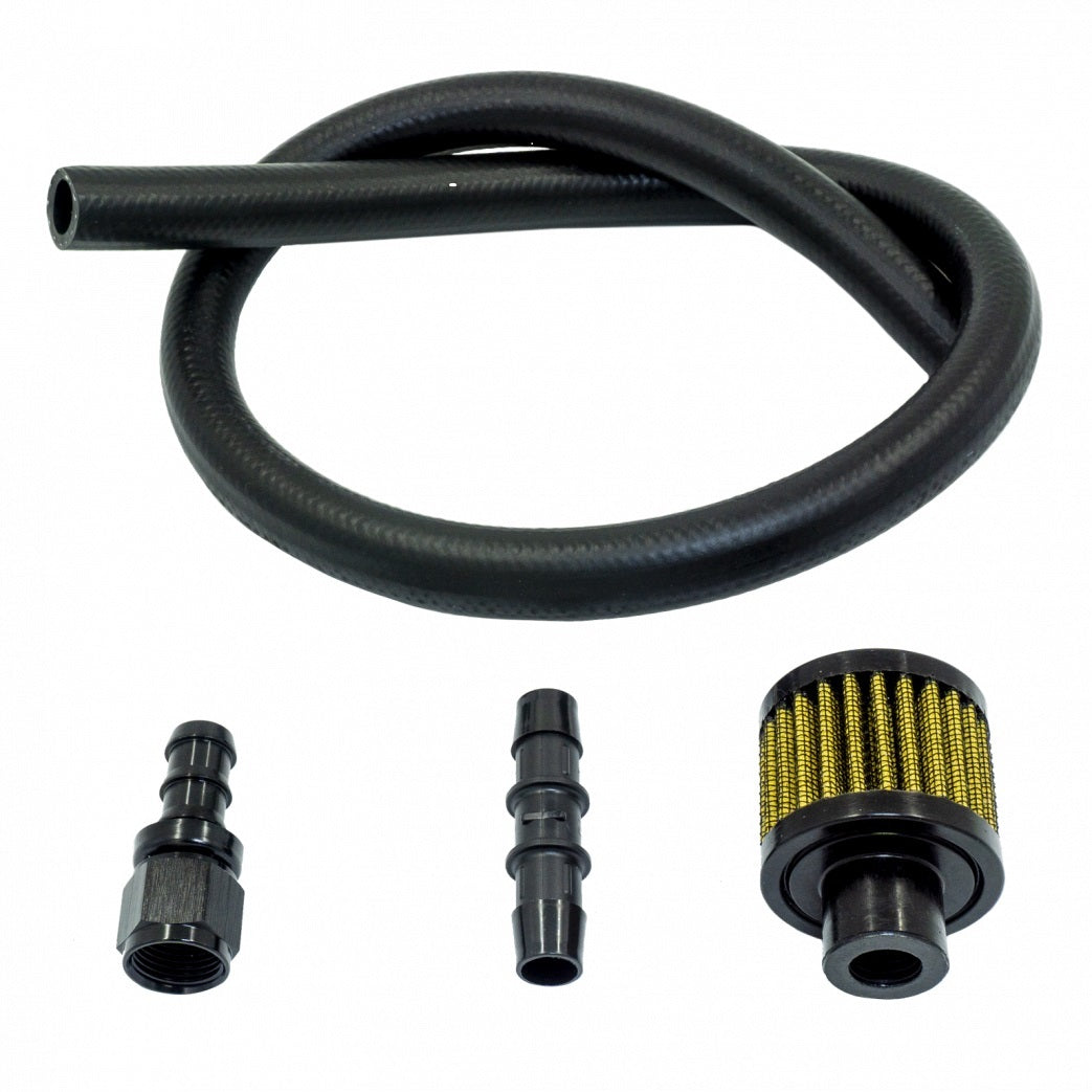 Fuelab Clamp-On Round Breather - 5/8 in OD Tube - Black 63713