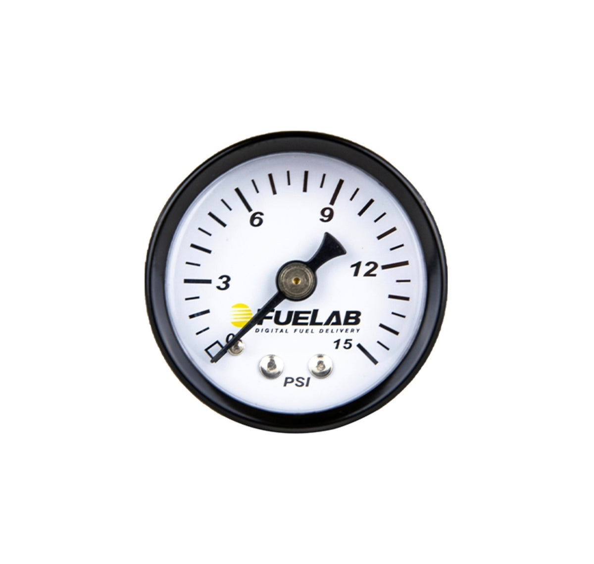 Fuelab Full Sweep Fuel Pressure Gauge - 0-15 psi - 1-1/2 in Diameter - White Face