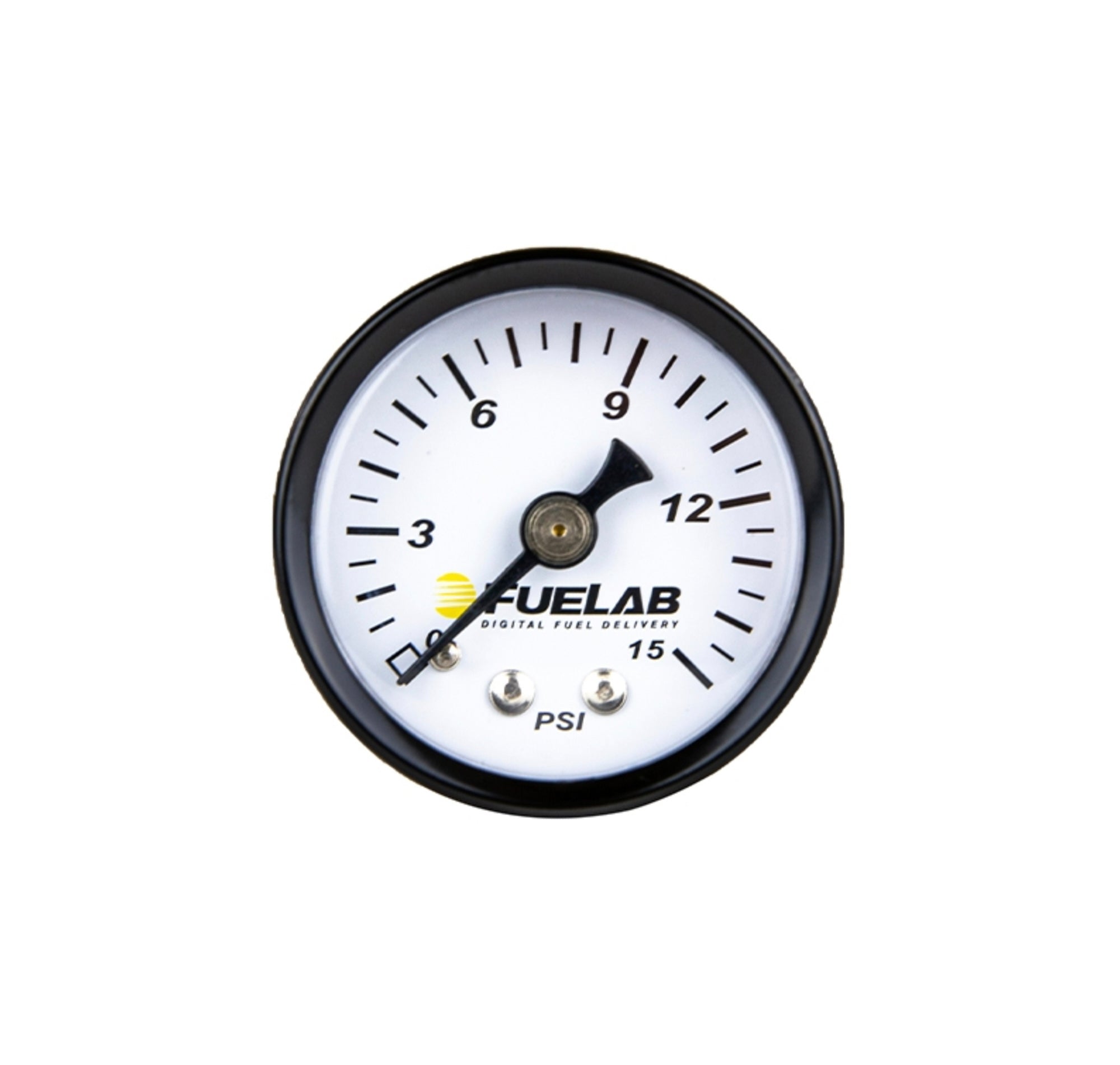 Fuelab Full Sweep Fuel Pressure Gauge - 0-15 psi - 1-1/2 in Diameter - White Face