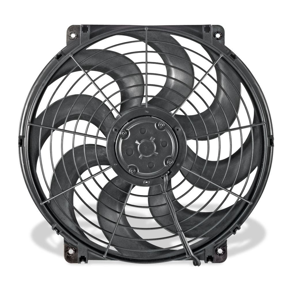 Flex-A-Lite S-Blade 24 Volt Electric Fan - 16 in - Push / Pull - 2500 CFM - Curved Blade - 16-5/8 in x 15-3/4 in x 3-3/4 in Thick