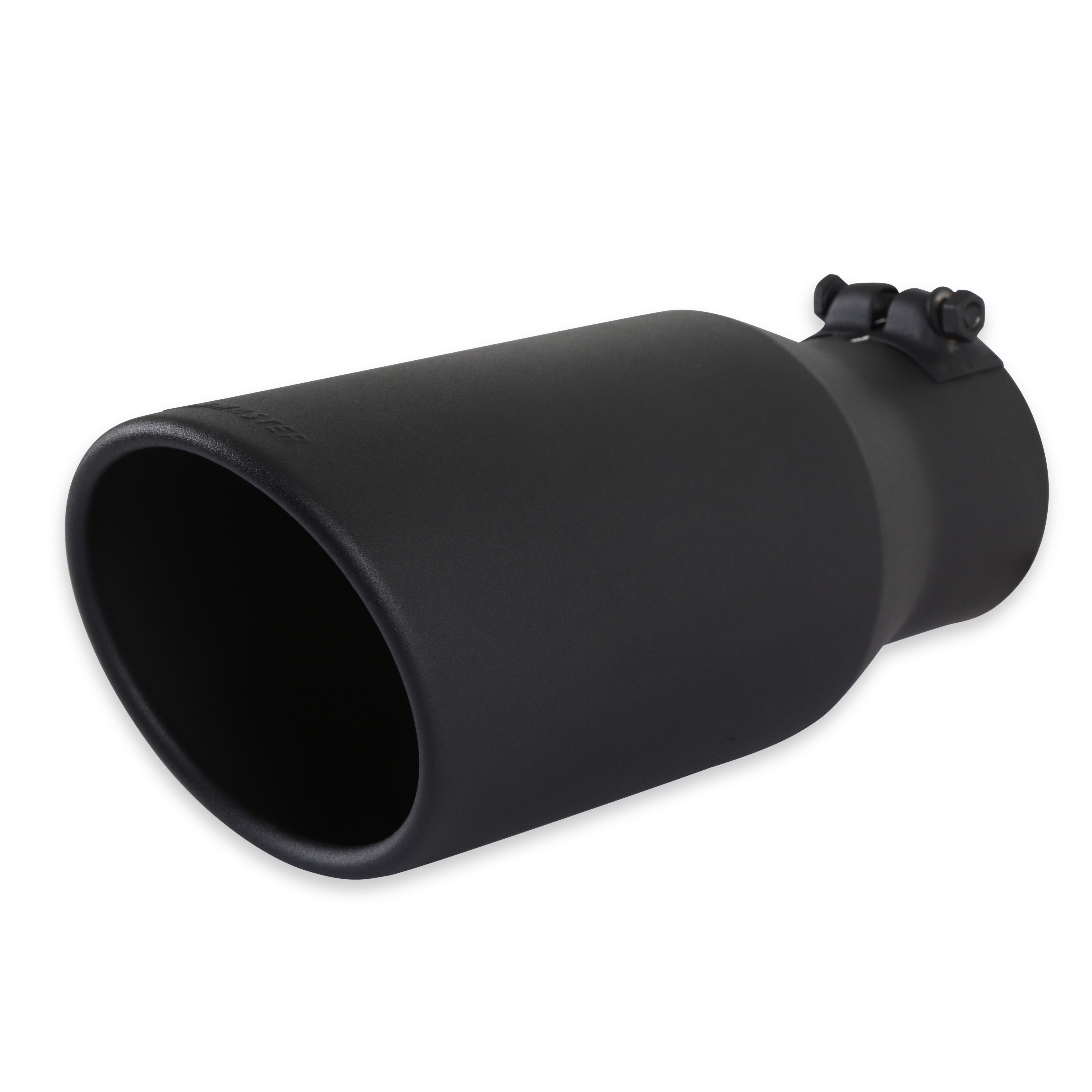 Flowmaster Clamp-On Stainless Exhaust Tip - 3-1/2 in Inlet - 5 in Round Outlet - Black Ceramic Coated