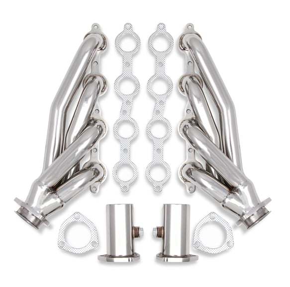 Flowtech Shorty Headers - 1.625 in Primary - 2.5 in Collector - Polished - GM LS-Series (Pair)