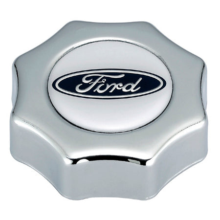 Ford Racing Oil Fill Cap - Octagon - Twist-On - Polished - Ford Logo
