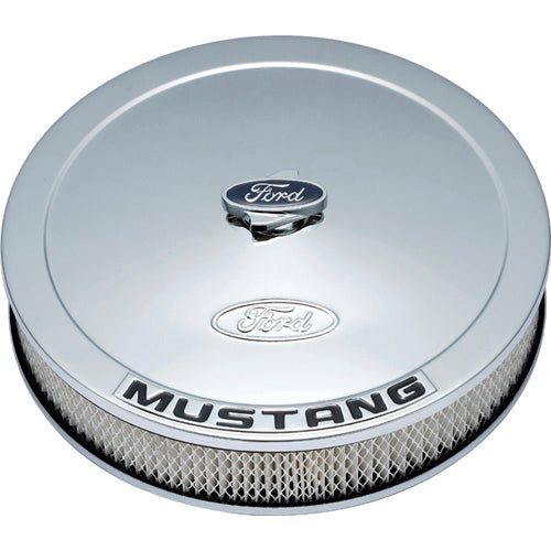 Ford Racing 13 in Drop Base Air Cleaner Assembly - 2.625 in Element - Black Ford Mustang Logo