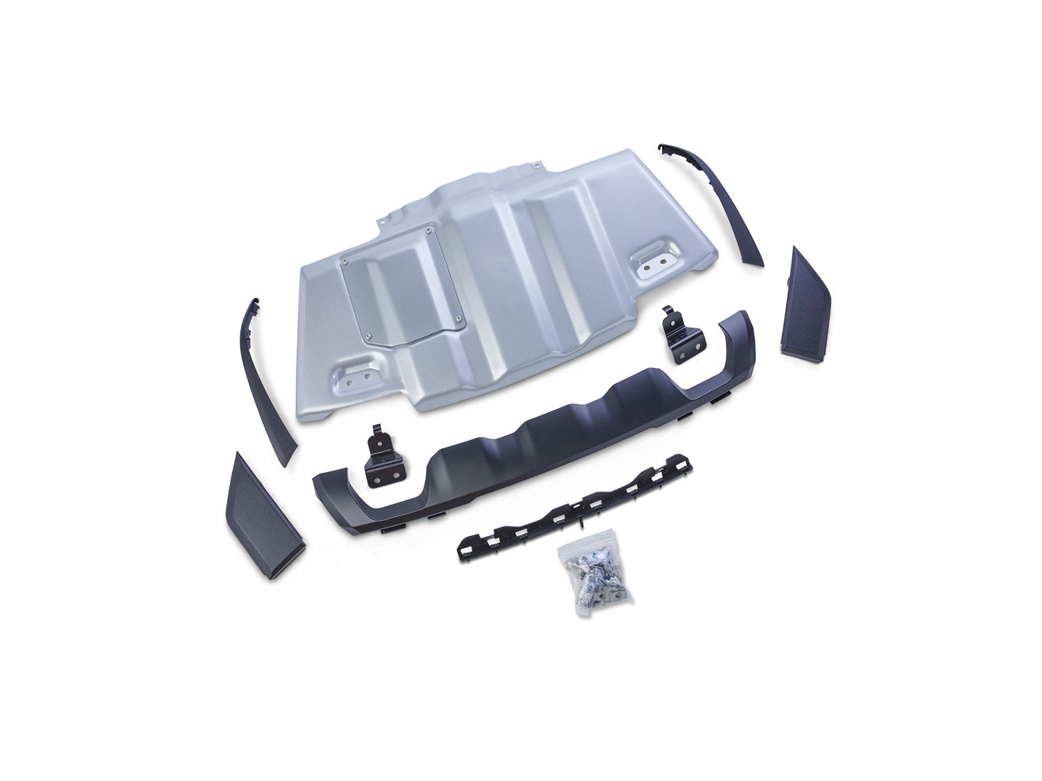 Ford Racing Front Skid Plate - Air Dam Bash Plate - Silver - Ford Fullsize Truck 2021-23