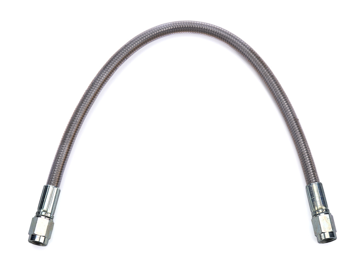 Fragola Braided Stainless AN Hose - PTFE Lined - 12 in - 3 AN Straight Female to 3 AN Straight Female - Clear Vinyl Coated