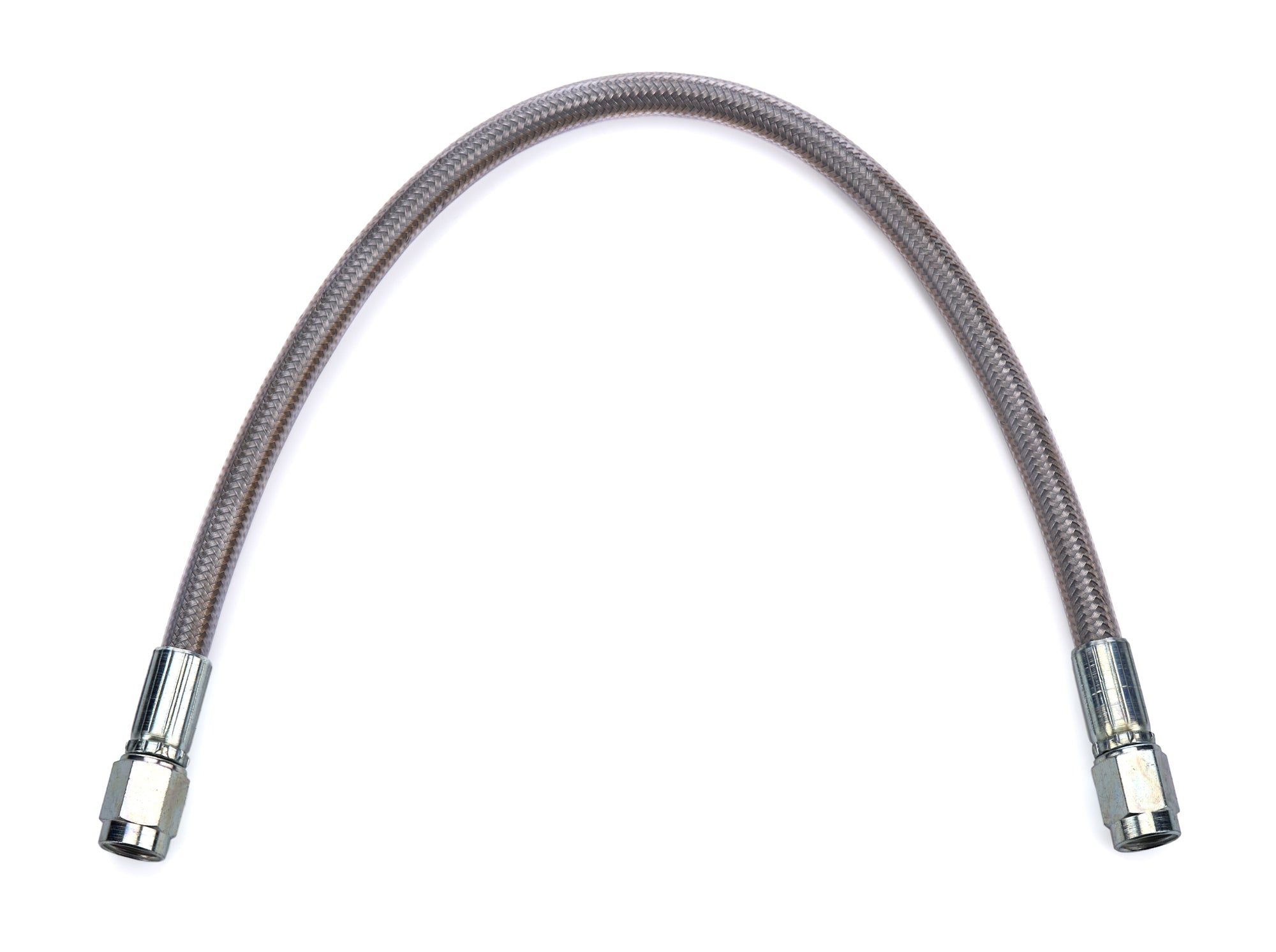 Fragola Braided Stainless AN Hose - PTFE Lined - 12 in - 3 AN Straight Female to 3 AN Straight Female - Clear Vinyl Coated