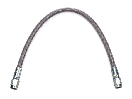 Fragola Braided Stainless AN Hose - PTFE Lined - 12 in - 3 AN Straight Female to 3 AN Straight Female - Clear Vinyl Coated