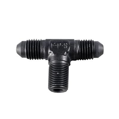 Fragola 6 AN Male x 6 AN Male x 1/4 in NPT Male Adapter Tee Fitting - Black