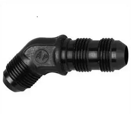 Fragola 45 Degree 6 AN Male to 6 AN Male Bulkhead Bulkhead Fitting - Black
