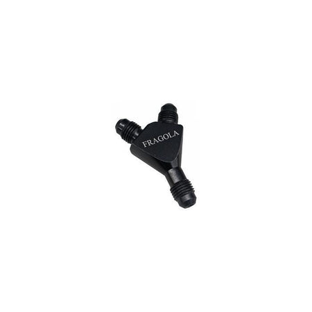 Fragola 12 AN Male Inlet/ Dual 10 AN Outlet Y-Block - Black 