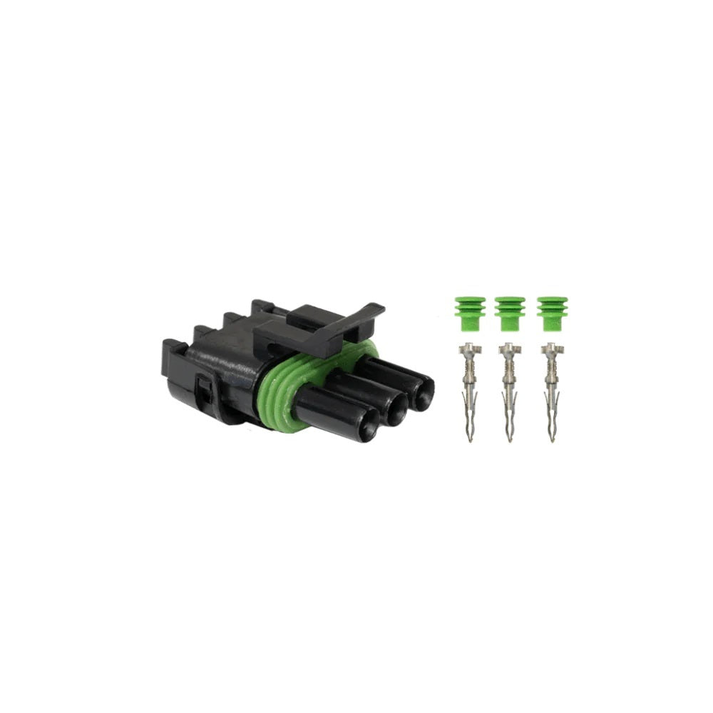 FuelTech Female 3 Pin Weather Pack Sealed Connector Connector - Black