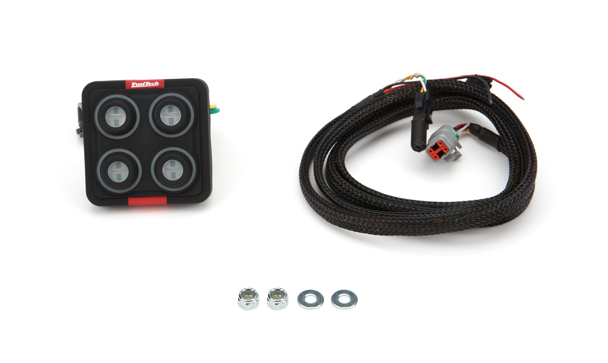 FuelTech Mini Switch Panel - 2.7 x 2.7 in - 4 On/Off Buttons - Black