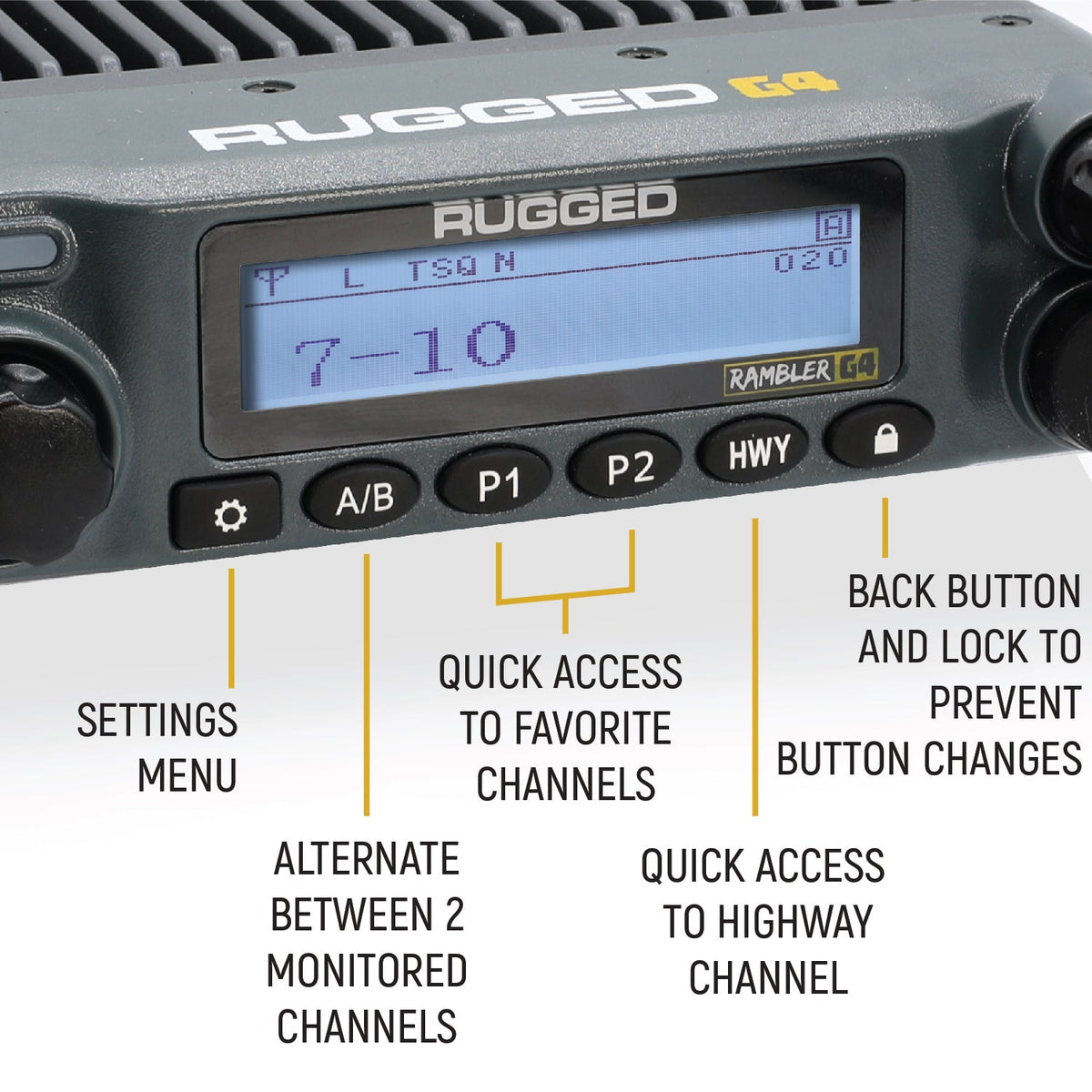Rugged Radios Rambler G4 GMRS Mobile Radio G4