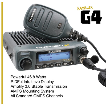 Rugged Radios Toyota Tacoma / 4Runner / Sequoia / Lexus Two-Way GMRS Mobile Radio Kit - Rambler G4 TK3-G4