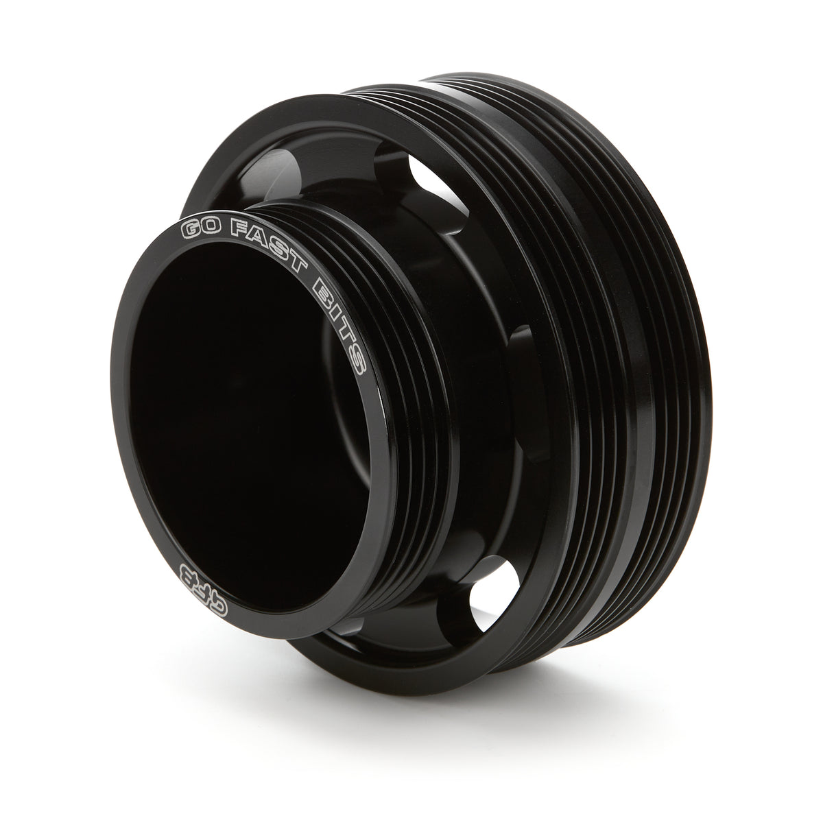 Go Fast Bits Serpentine Crankshaft Pulley - Three 4-Rib Sections - 32 mm Diameter - Black - Nissan Z 1989-97