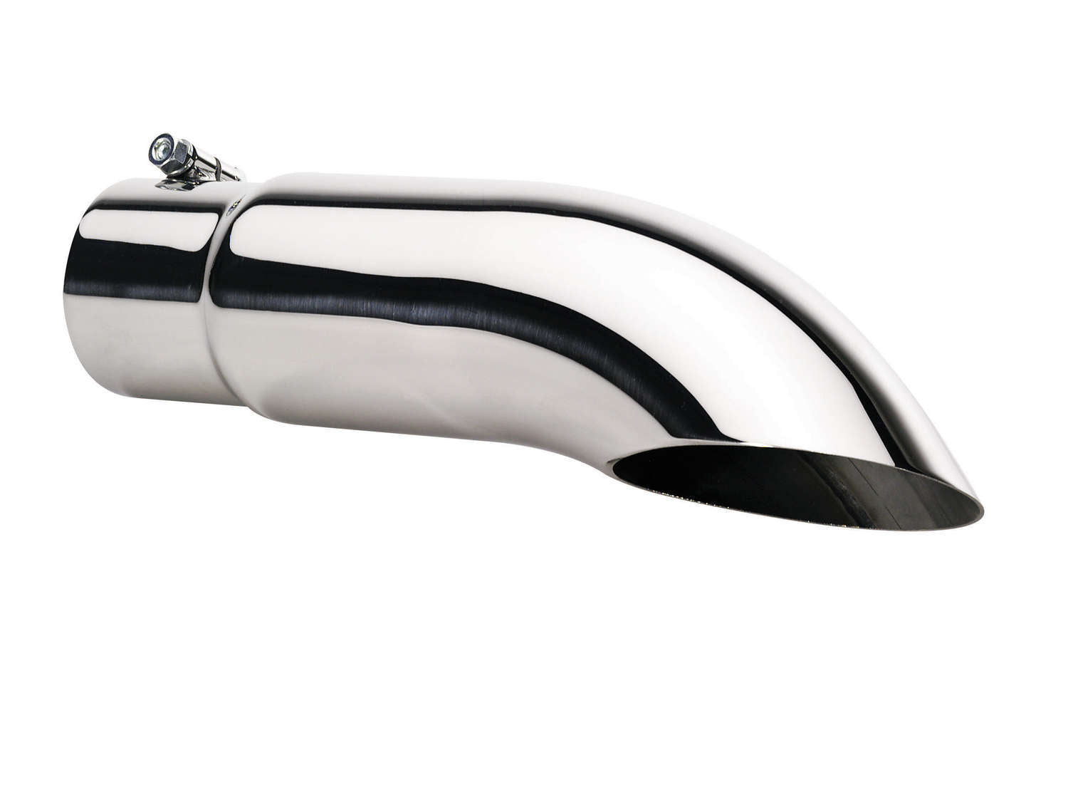 Gibson Clamp-On Stainless Exhaust Tip - 2-1/4 in Inlet - 3 in Round Outlet - Polished