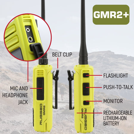 Rugged Radios GMR2 PLUS GO BAG High Visibility GMRS & FRS Emergency Radio Kit RUGGED-GOBAG