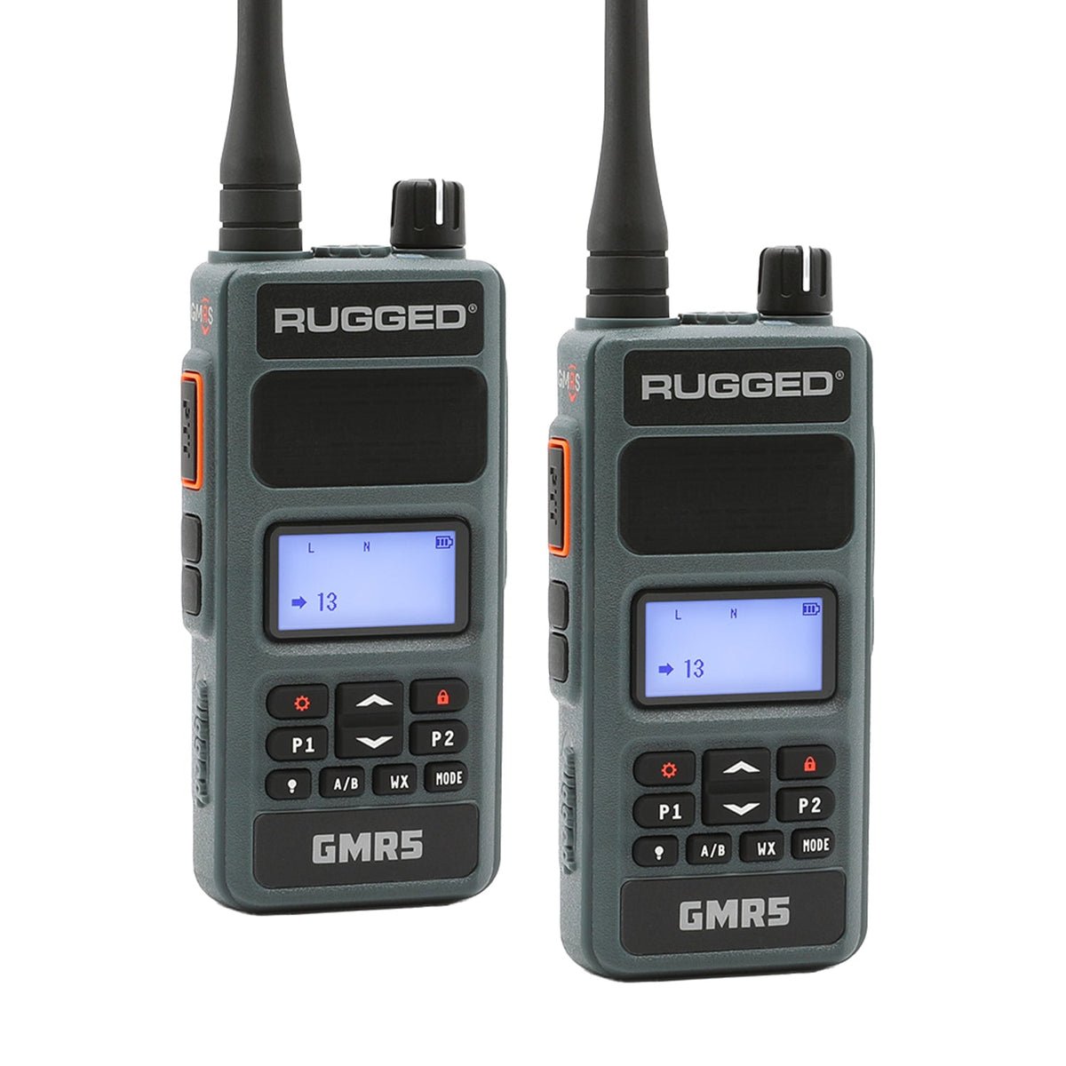 Rugged Radios GMR5 - 5W GMRS Handheld Radio - 2 Pack - Gray GMR5-2-PACK