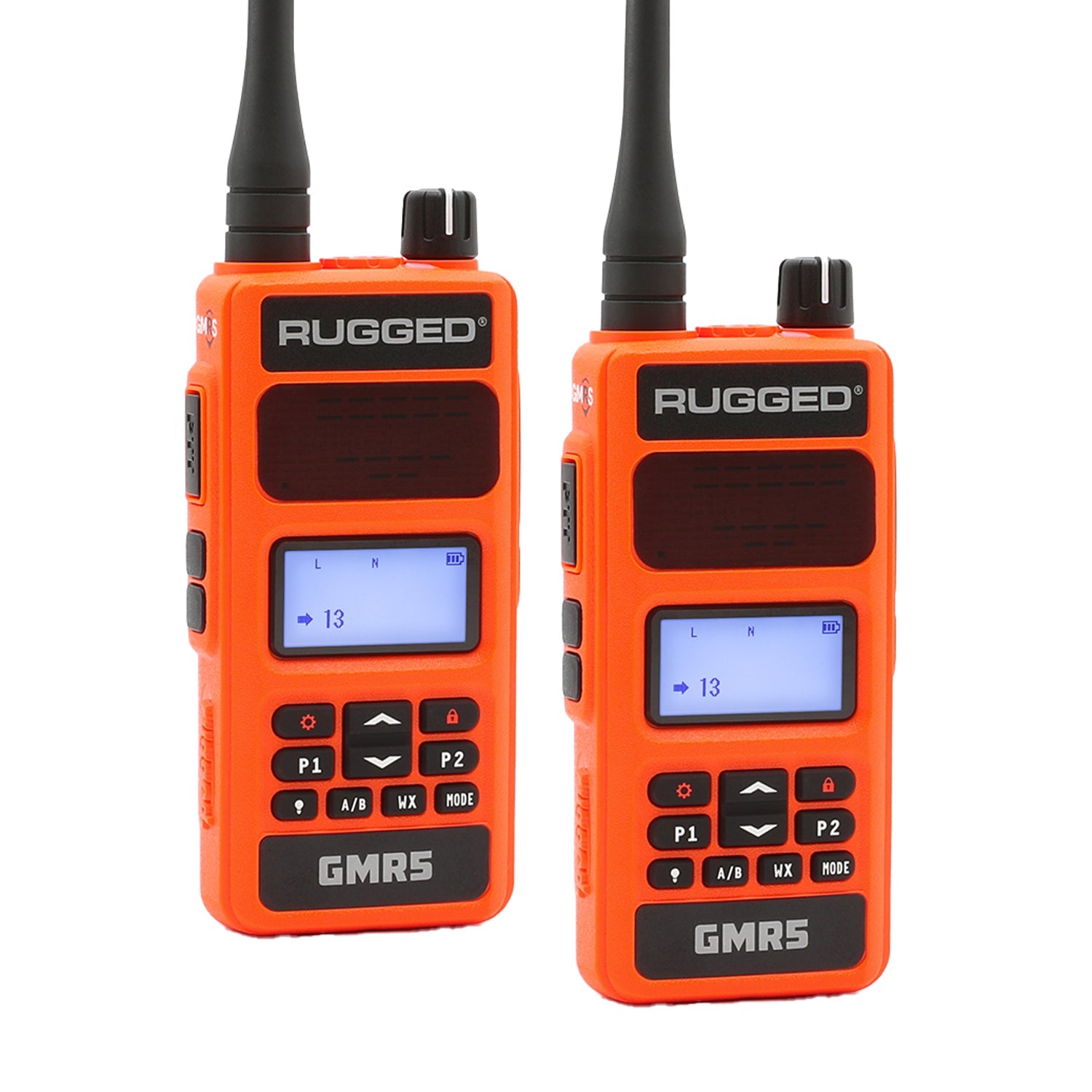 Rugged Radios GMR5 - 5W GMRS Handheld Radio - 2 Pack - Gray GMR5-2-PACK