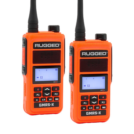 Rugged Radios GMR5-X - 5W GMRS Handheld Radio - Waterproof /w XL Battery - 2 Pack - Gray GMR5-X-2-PACK