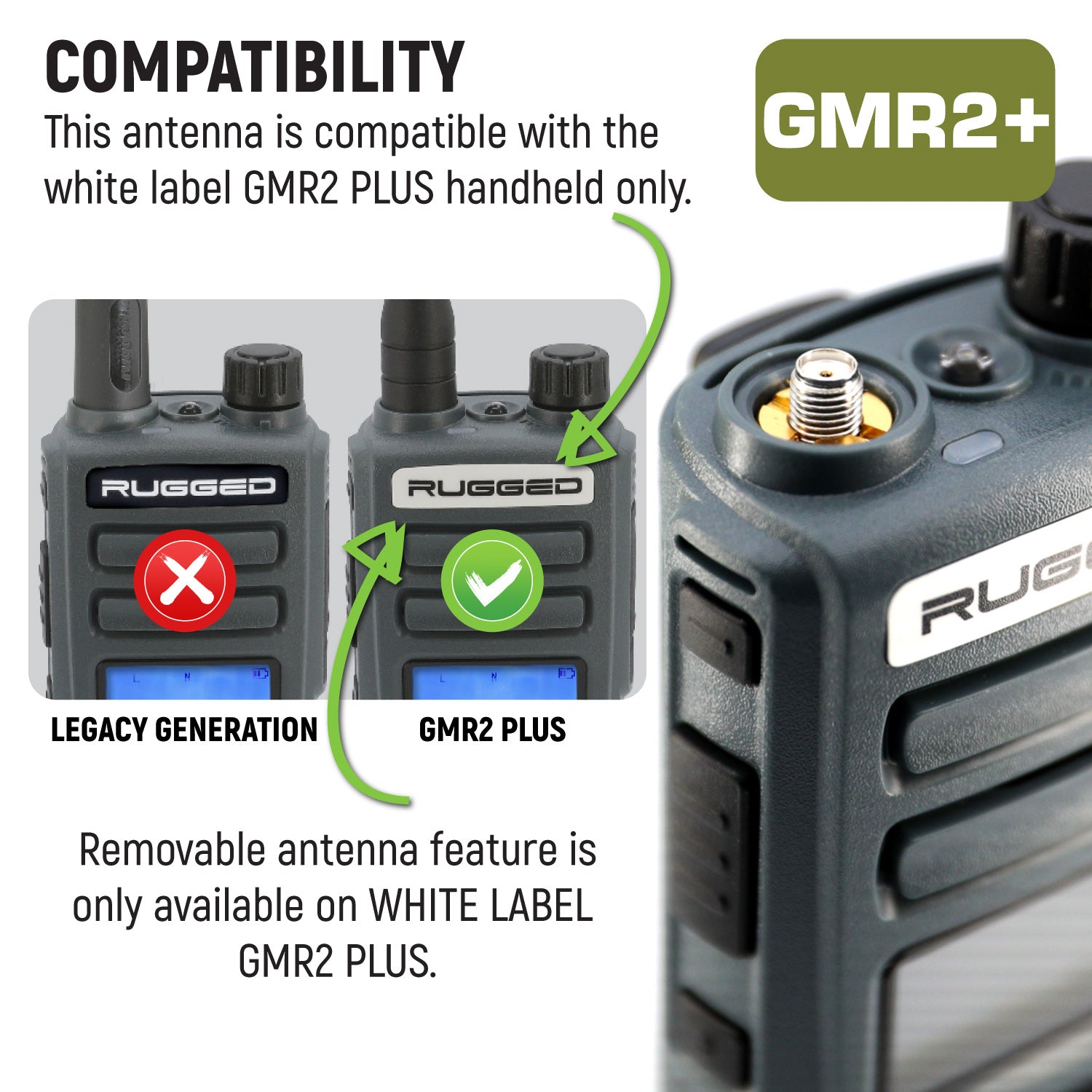 Rugged Radios Magnetic Mount Antenna for Rugged GMR2 PLUS GMR5 GMR5-X Handheld Radios GMRS-RH-MAG