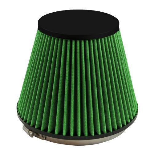 Green Filter Clamp-On Conical Air Filter Element - 7.5 in Diameter Base - 4.75 in Diameter Top - 4 in Tall - Green