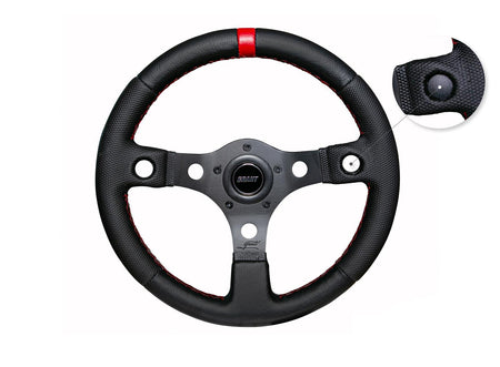 Grant Performance Race Elite Steering Wheel - 13 in Diameter - 1 in Dish - Black Leather Grip - Black