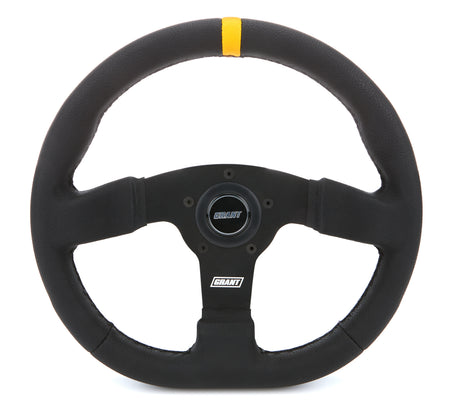 Grant Performance Flat Bottom Steering Wheel - 13 x 12.25 in Diameter - 1 in Dish - Black Vinyl Grip - Black
