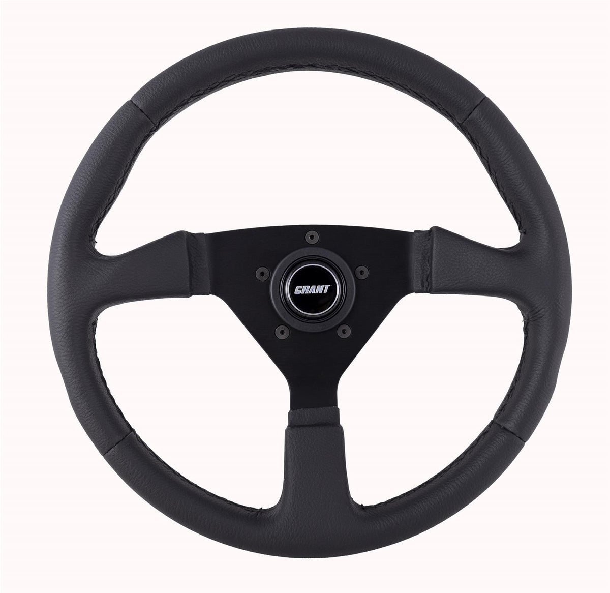 Grant Performance Aluminum Steering Wheel - 13.75 in Diameter - 1 in Dish - 3-Spoke - Black Leather - Black 620