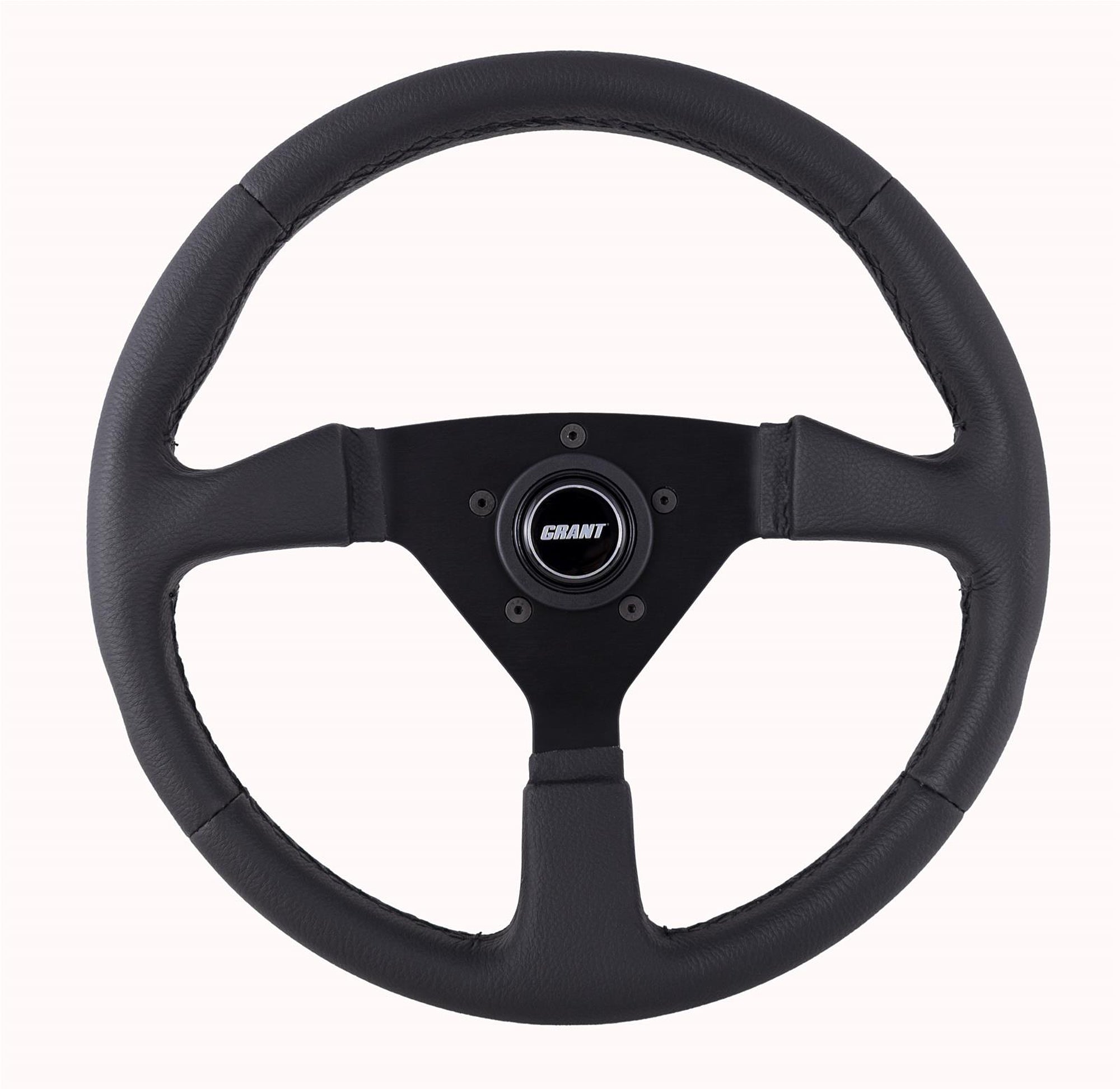 Grant Performance Aluminum Steering Wheel - 13.75 in Diameter - 1 in Dish - 3-Spoke - Black Leather - Black 620