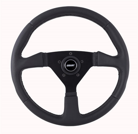 Grant Performance Aluminum Steering Wheel - 13.75 in Diameter - 1 in Dish - 3-Spoke - Black Leather - Black 620
