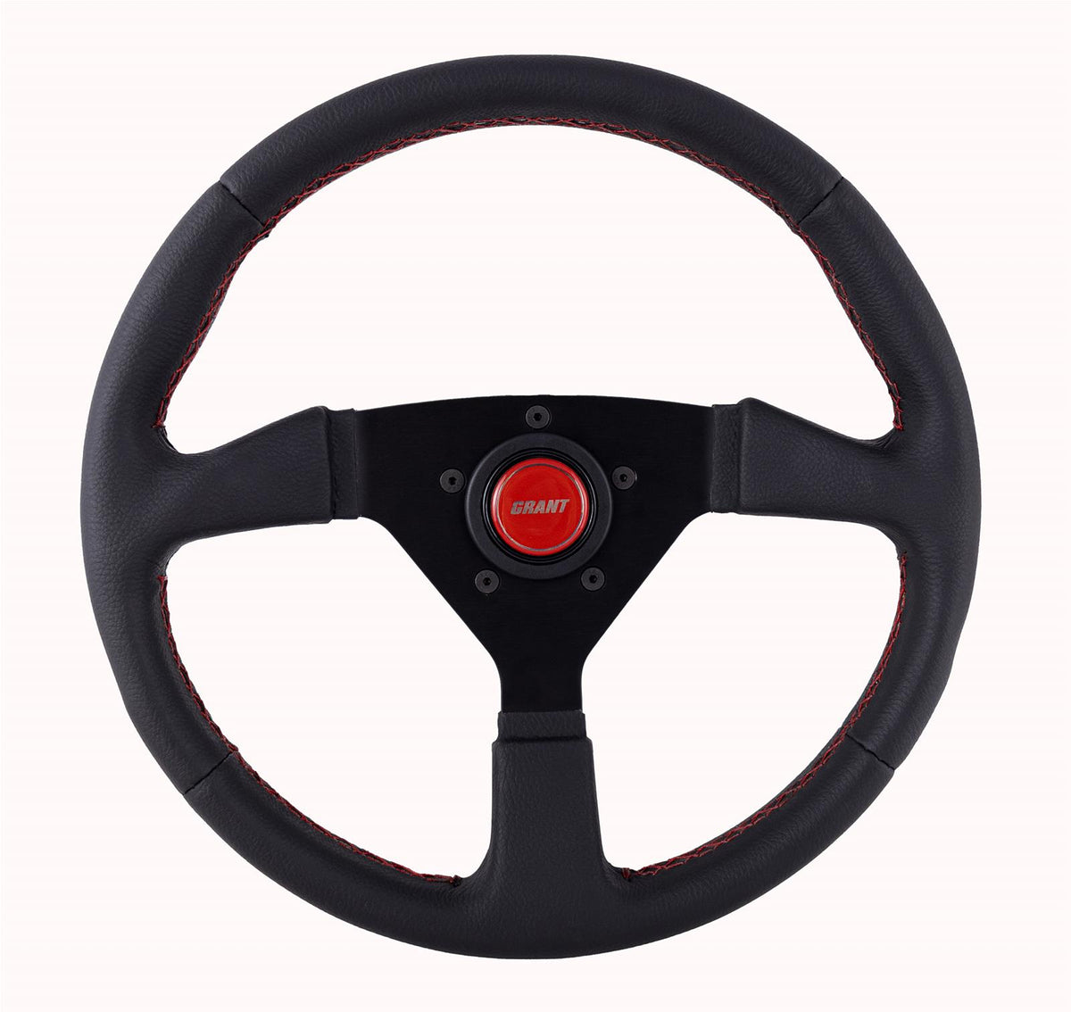 Grant Performance Aluminum Steering Wheel - 13.75 in Diameter - 1 in Dish - 3-Spoke - Black Leather - Black 625