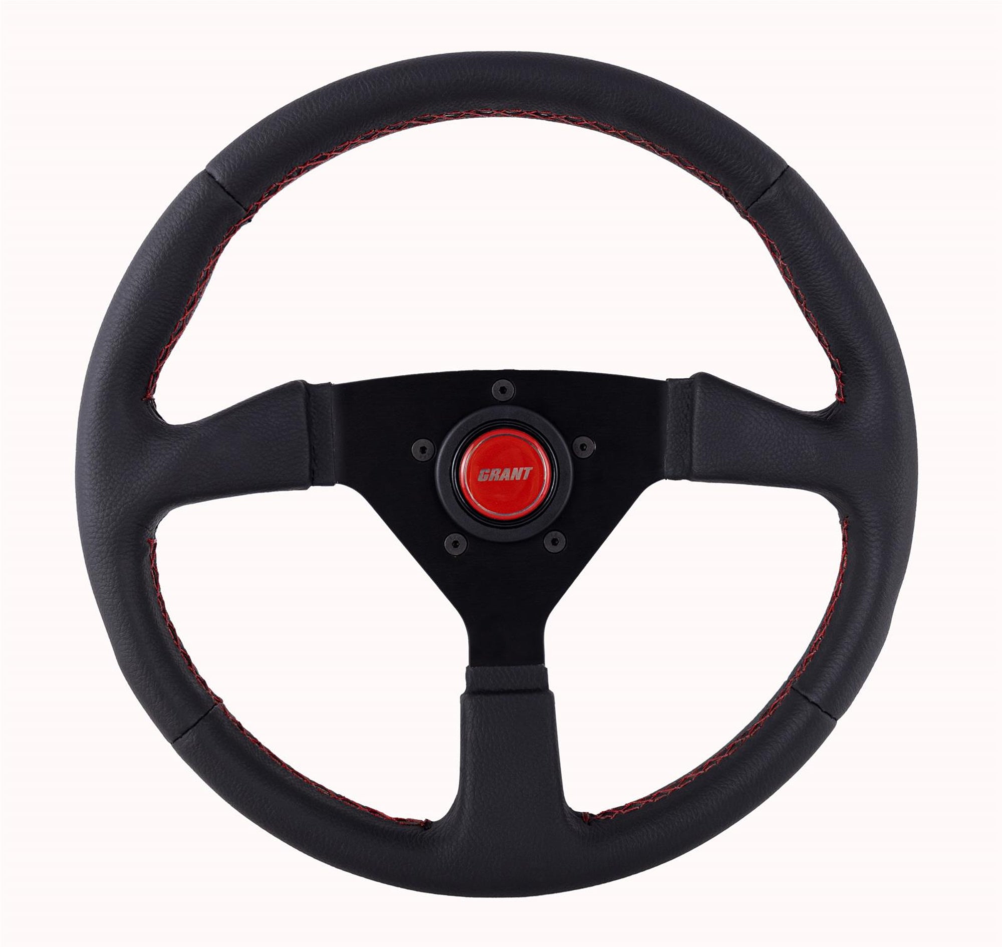 Grant Performance Aluminum Steering Wheel - 13.75 in Diameter - 1 in Dish - 3-Spoke - Black Leather - Black 625
