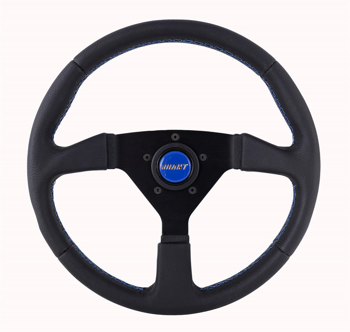 Grant Performance Aluminum Steering Wheel - 13.75 in Diameter - 1 in Dish - 3-Spoke - Black Leather - Black 626