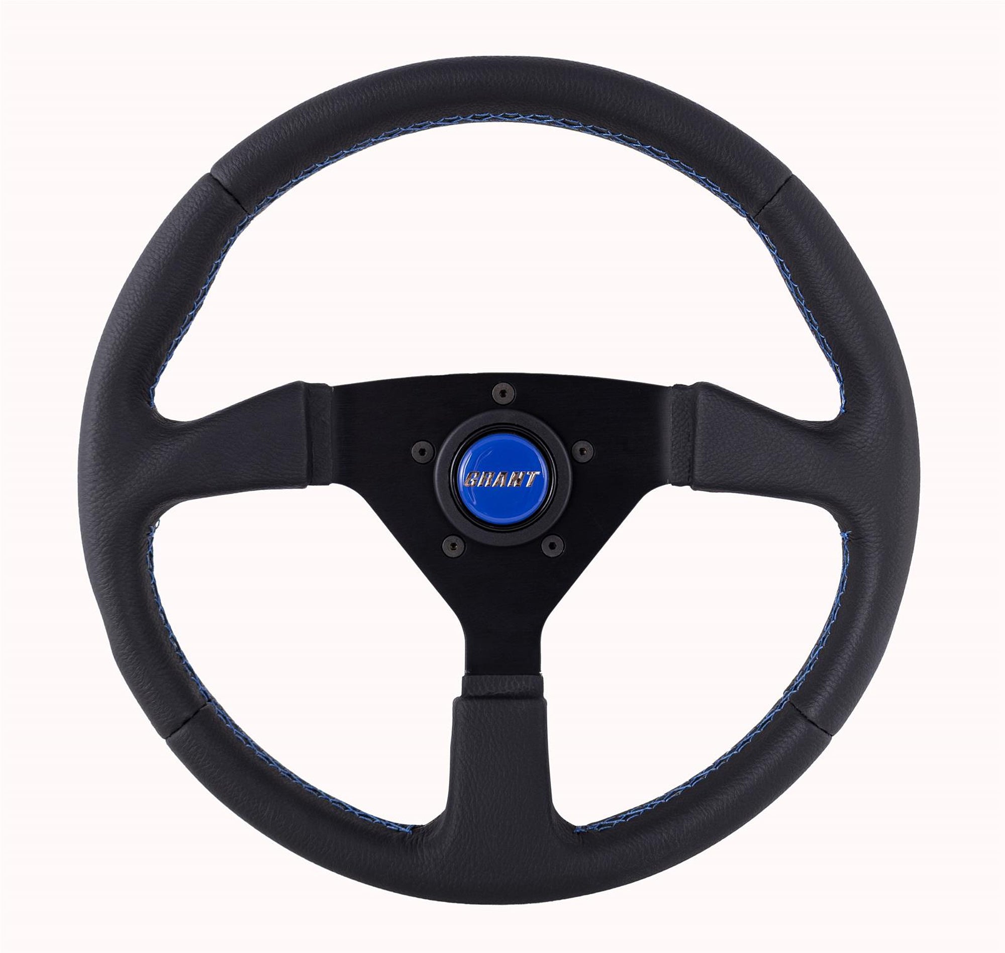 Grant Performance Aluminum Steering Wheel - 13.75 in Diameter - 1 in Dish - 3-Spoke - Black Leather - Black 626