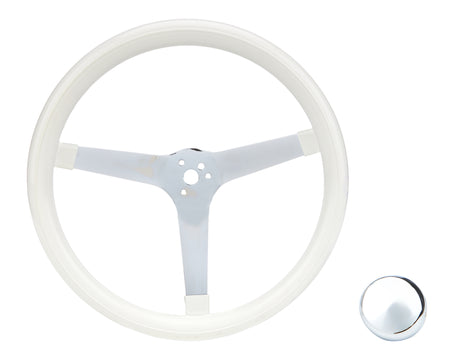 Grant Classic Series Steering Wheel 14.75 in Diameter - 3.5 in Dish - Chrome - White Foam Grip