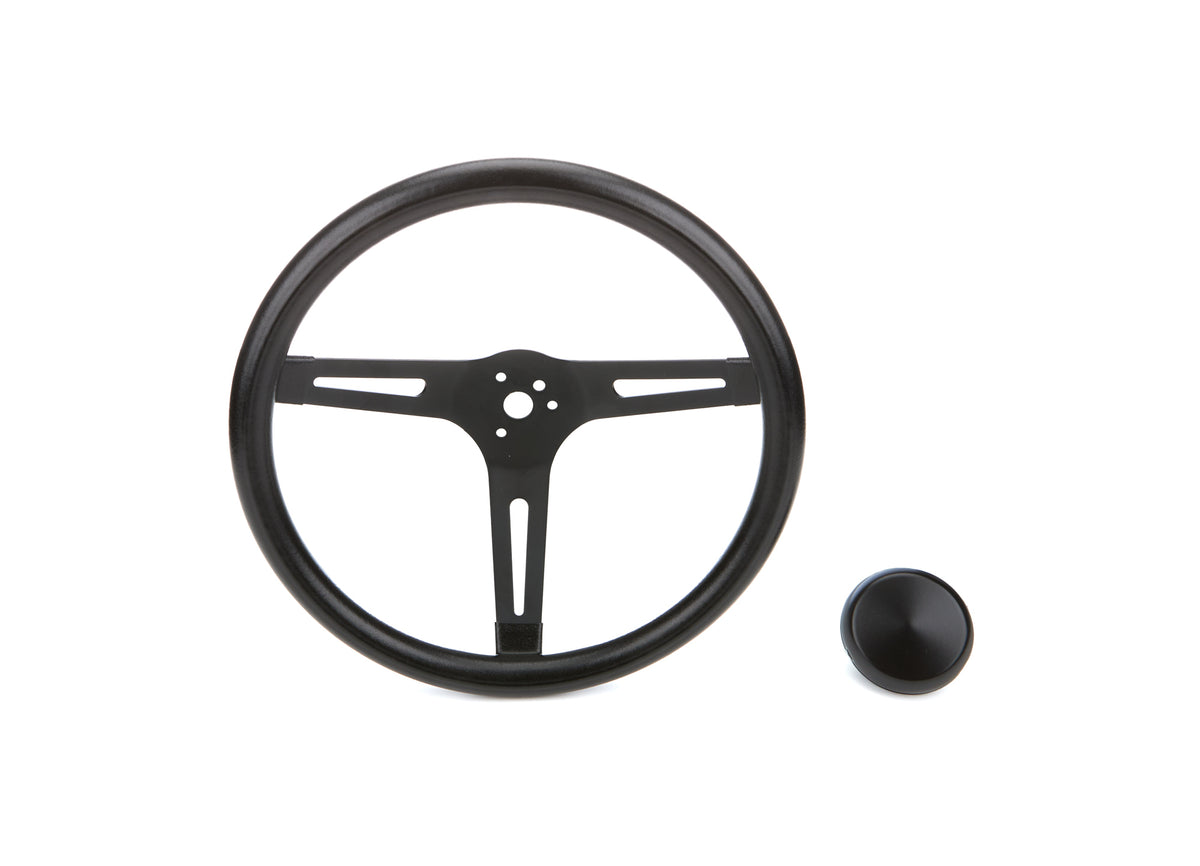 Grant Classic Series Steering Wheel - 13.5 in Diameter - 3.5 in Dish - 3-Spoke - Black Foam Grip - Black