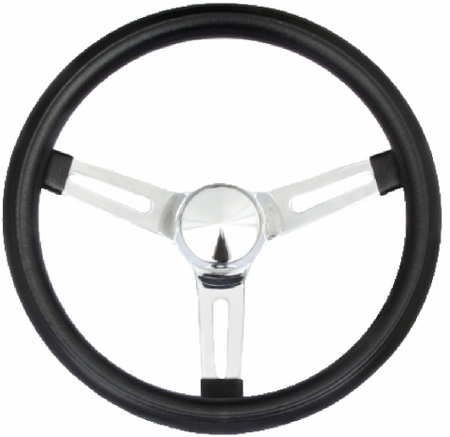 Grant Classic Series Steering Wheel - 13.5 in Diameter - 3.5 in Dish - Black Foam Grip - Chrome