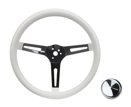 Grant Classic Series Steering Wheel 13.5 in Diameter - 3.5 in Dish - Chrome - White Foam Grip